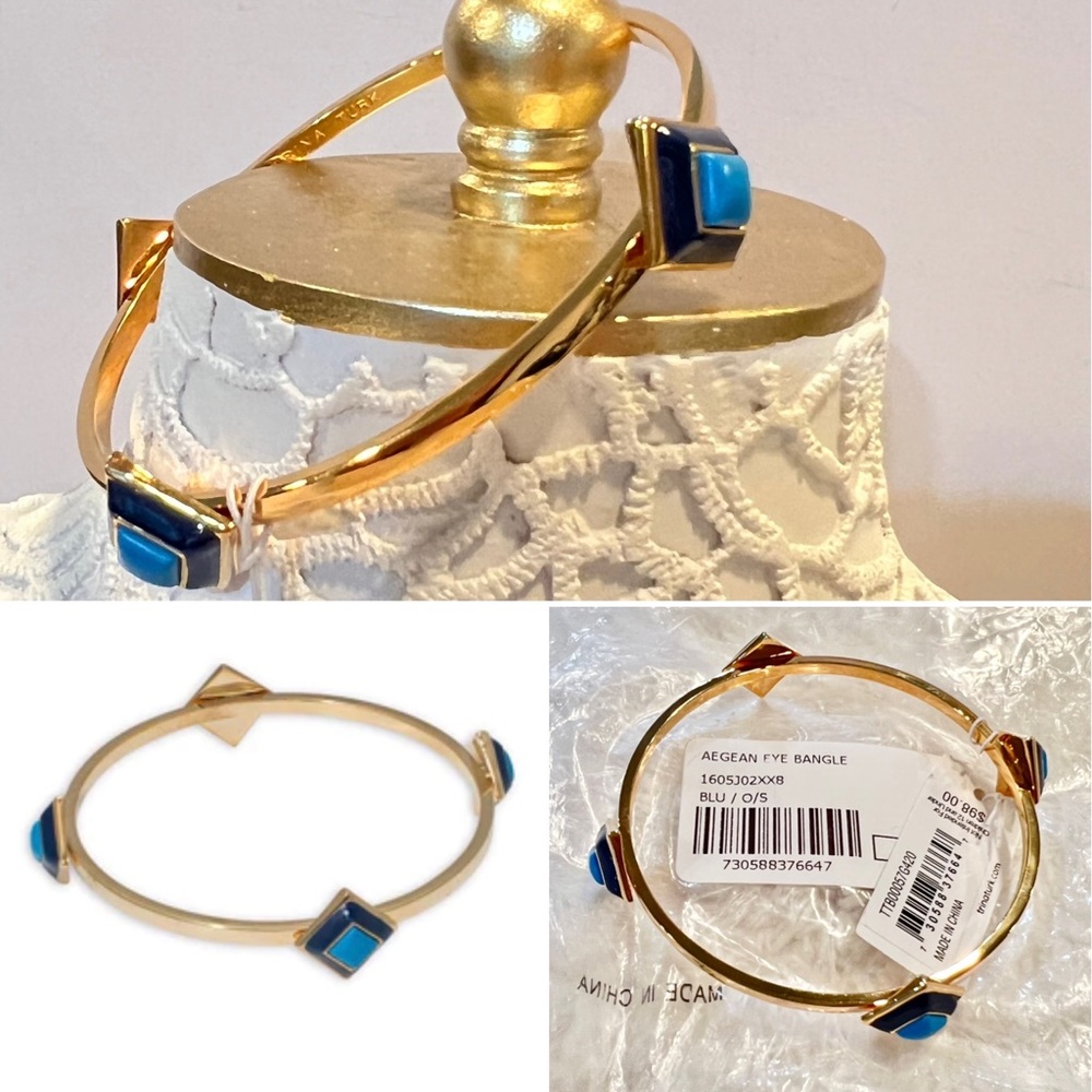 AEGEAN EYE BANGLE by Trina Turk-Turquoise & Enamel-Gold Plated~NWT